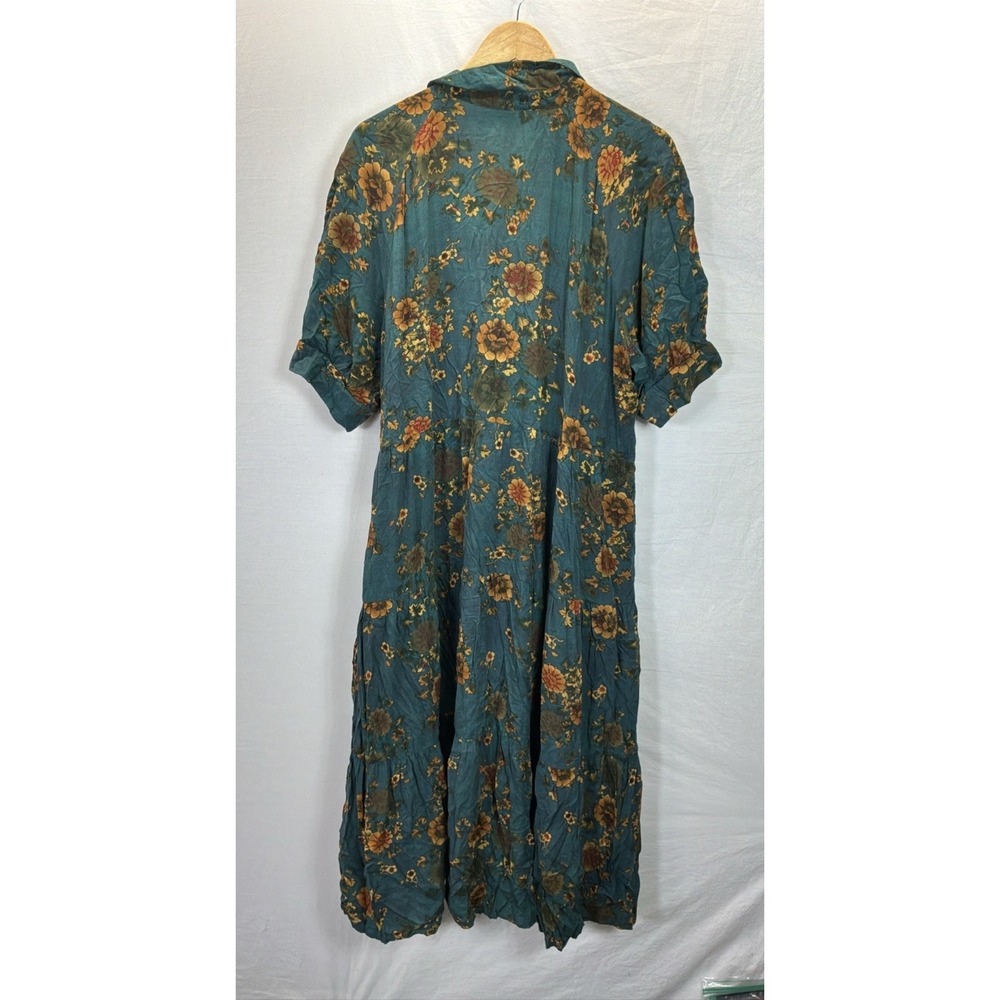 Natural Life Rebecca Midi Dress Rayon Floral Flowy Button Tiered Sz XL Boho - Picture 6 of 10